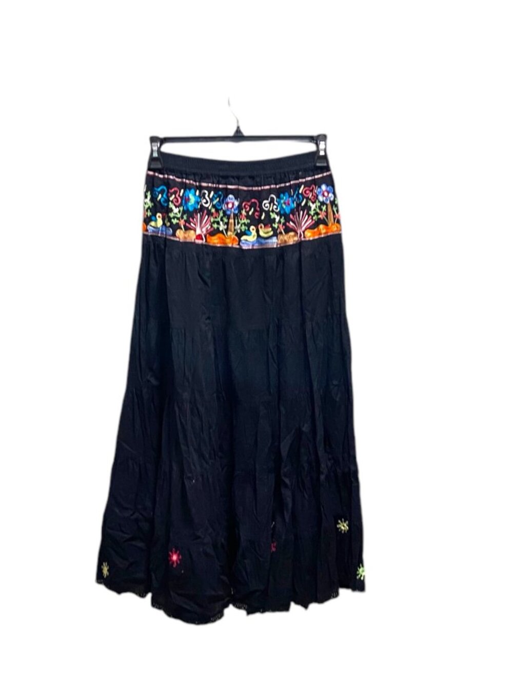 Soaked Embroidered Maxi Skirt Black Size M Witchy Boho Hippie Festival Coastal - Picture 9 of 11